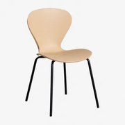 Stapelbare Eetkamerstoel In Polypropyleen En Ijzer Uit Bruin - Tarwe & Zwart - Sklum