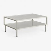 Paoline Rechthoekige Salontafel Van Staal En Glas Groen – Khaki - Sklum