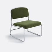 Fauteuil van chroom en stof, Celestina