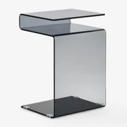 Rechthoekige Bijzettafel 40x35 Cm In Gehard Glas Diora Zwart - Sklum