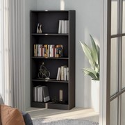 vidaXL Boekenkast met 4 schappen 60x24x142 cm bewerkt hout grijs