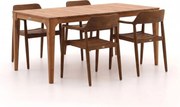 + 10% kassakorting | Diningset Bellagio | 4 personen teakhout | Tuinset stapelbaar | 5-delig | Kees Smit Tuinmeubelen