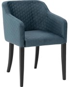 Goossens Eetkamerstoel Peda blauw stof met armleuning, elegant chic