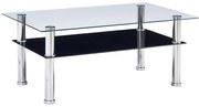 vidaXL Salontafel 100x60x42 cm gehard glas zwart