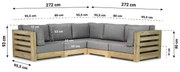 Hoek loungeset 5 personen Teak Old teak greywash  Santika Furniture Santika