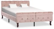 vidaXL Bedframe fluweel roze 120x200 cm