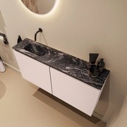 Mondiaz Ture DLux toiletmeubel 100cm rosee met wastafel lava links zonder kraangat