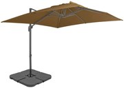 vidaXL Parasol met draagbare voet taupe