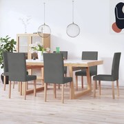 vidaXL Eetkamerstoelen 6 st stof donkergrijs