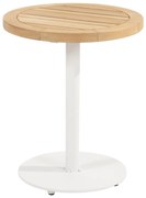 Volta teak bijzettafel centrale poot wit 45 cm rond 4 Seasons Outdoor