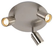Moderne badkamer spot staal 3-lichts IP44 - Ducha