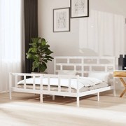 vidaXL Bedframe massief grenenhout wit 200x200 cm