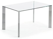 Kave Home Spot Glazen Tafel Met Chroom 140 Cm - 140 X 90cm.