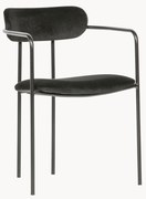 Stapelbare fluwelen eetkamerstoelen Elvy, 2-delig