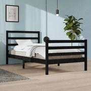 vidaXL Bedframe massief grenenhout zwart 100x200 cm