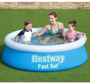 Bestway Zwembad Fast Set opblaasbaar rond 183x51 cm blauw