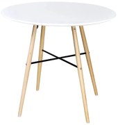 vidaXL Eettafel rond MDF wit