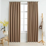 vidaXL Gordijnen verduisterend met haken 2 st 140x245 cm taupe