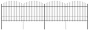 vidaXL Tuinhek met speren bovenkant (1,5-1,75)x6,8 m staal zwart