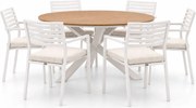 + 10% kassakorting | Diningset Bellagio | 6 personen polywood | Tuinset stapelbaar | 7-delig | Kees Smit Tuinmeubelen