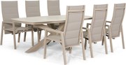 Tuinset 6 personen 220 cm Aluminium Taupe Lifestyle Garden Furniture Essence/Belluno