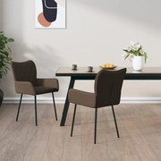 vidaXL Eetkamerstoelen 2 st stof taupe