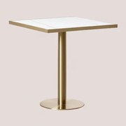 Vierkante Barkruktafel 70x70cm In Manhattan Gres Wit - Sklum