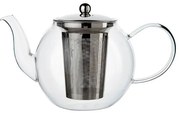 Theepot met theezeefje, bol, glas, 1,2 l