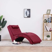 vidaXL Massage chaise longue met kussen kunstleer wijnrood