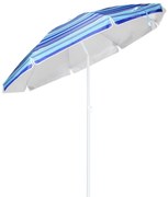 HI Strandparasol 200 cm gestreept blauw