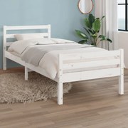 vidaXL Bedframe massief hout wit 90x200 cm