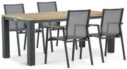 Tuinset 4 personen 180 cm Aluminium/textileen Grijs Lifestyle Garden Furniture Fiora/Veneto