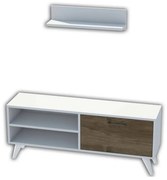 Homemania Tv-meubel Party 120x29,7x48,6 cm wit en walnootkleurig