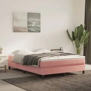 vidaXL Boxspringframe fluweel roze 140x190 cm