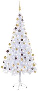 vidaXL Kunstkerstboom met LED's en kerstballen 620 takken 180 cm