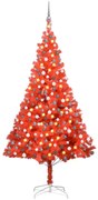 vidaXL Kunstkerstboom met LED's en kerstballen 240 cm PVC rood