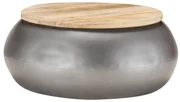 vidaXL Salontafel 68x68x30 cm massief mangohout grijs