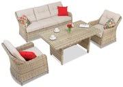 Tuinpunt technorattan set Toledo Apetito 5 beige