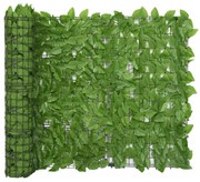 vidaXL Balkonscherm met groene bladeren 400x100 cm