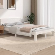 vidaXL Bedframe massief hout wit 120x190 cm 4FT Small Double