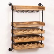 Wandwijnrek Voor 18 Flessen In Hout Wenni Style Gerecycled Hout - Sklum