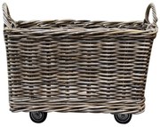 Micky rotan mand 60x45xH40 cm rechthoekig met handvatten en wielen