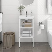 vidaXL Wastafelframe 40x38x83 cm ijzer wit