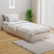 vidaXL Bedframe massief hout wit 75x190 cm 2FT6 Small Single