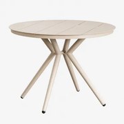 Valerie Ronde Aluminium Eettafel Tapioca Beige & Ø100 Cm - Sklum