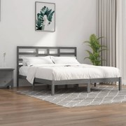 vidaXL Bedframe massief hout grijs 180x200 cm 6FT Super King