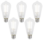 Set van 5 Smart E27 dimbare LED lampen ST64 helder 7W 806 lm 2700-6500K