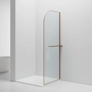 Sanigoods Curvea inloopdouche met handdoekhouder geborsteld koper 100x200cm