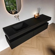 Zaro Alan badmeubel 180cm urban 2 lades met vrijhangende wastafel cloud links zonder kraangat urban