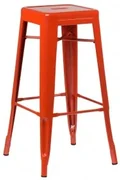 Hoge Stalen Kruk Lix Roodachtig Oranje & ↑75 Cm - Sklum
